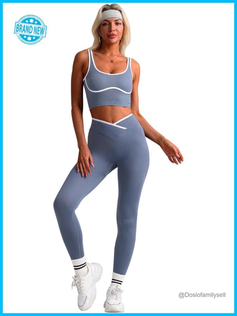 Seamless 2-Piece Workout Set High Waist Yoga Pants with Sports Tank Top